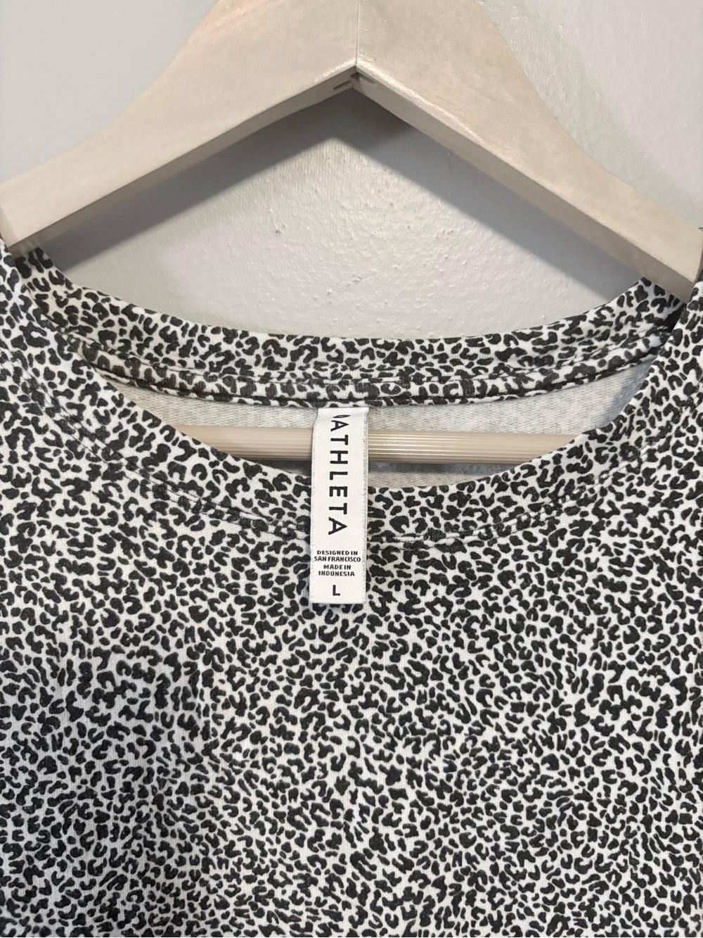 Athleta Black and White Leopard Crewneck - Picture 3 of 5